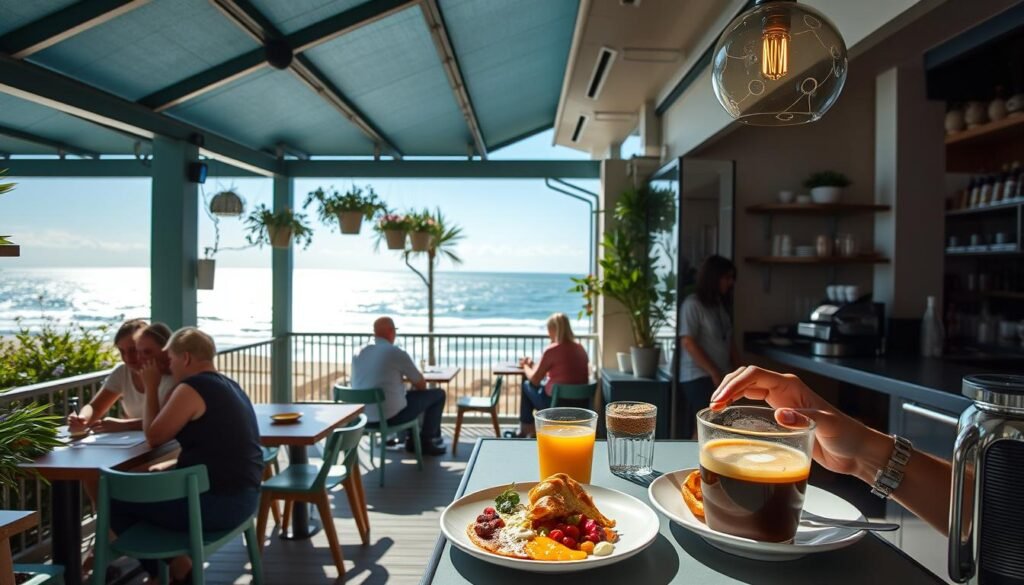 Beachside view from Porch and Parlour cafe in Bondi Beachside view from Porch and Parlour cafe in Bondi
