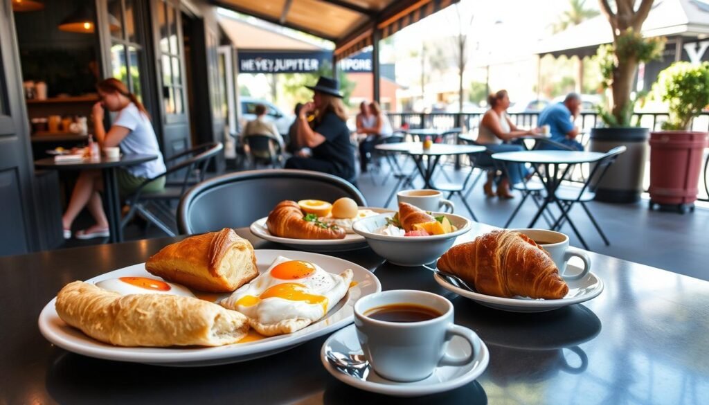 Breakfast spread at Hey Jupiter cafe in Adelaide Breakfast spread at Hey Jupiter cafe in Adelaide